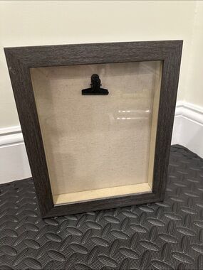 Shadow Box floating Frame w/ Display Clip 9x11 approx dark gray wood finish